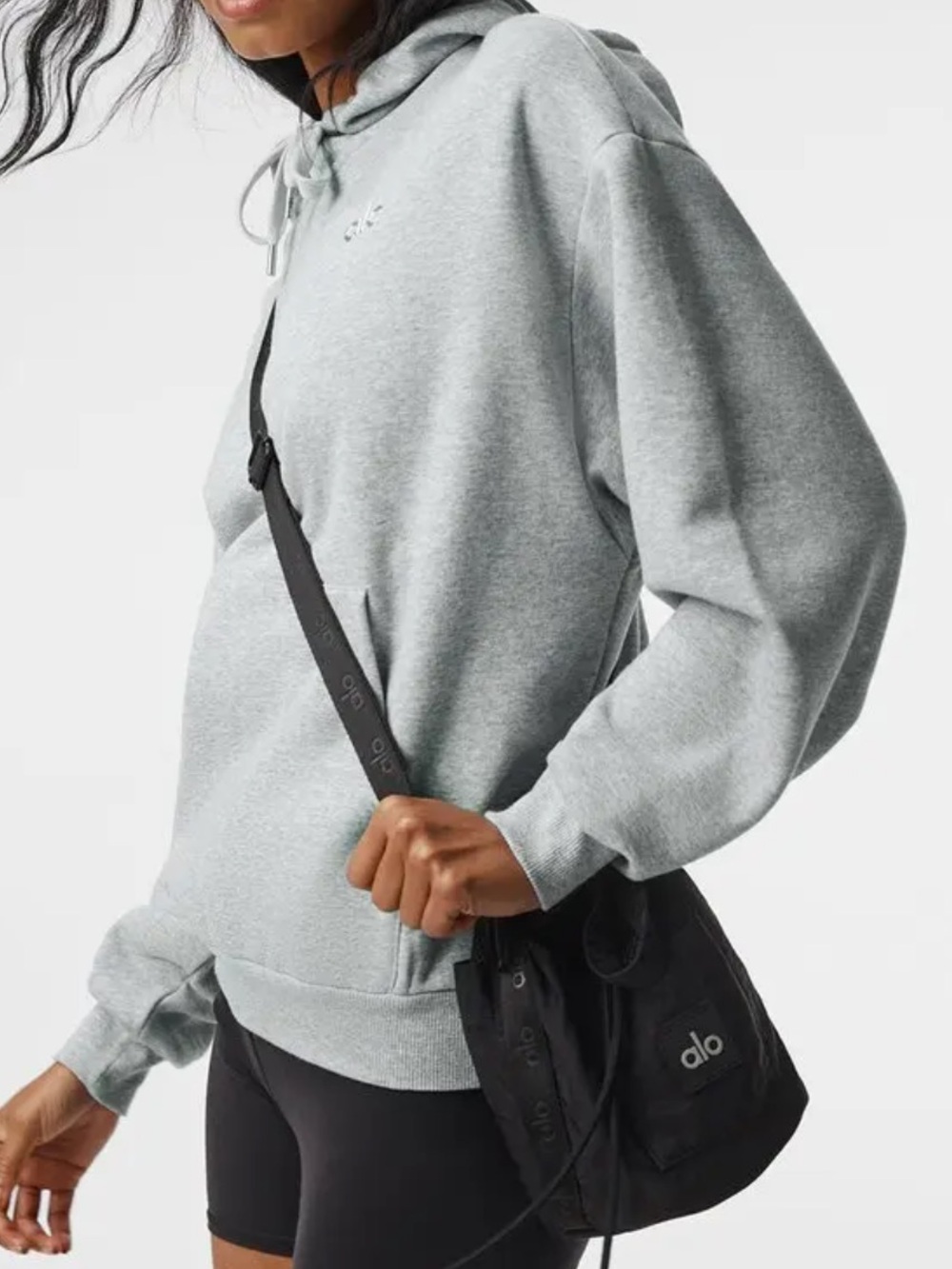 ALO Yoga Black Crossbody utility Bucket Bag with Adjustable Strap
